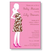 Baby Shower Invitations, Zebra Mom Pink, Inviting Company